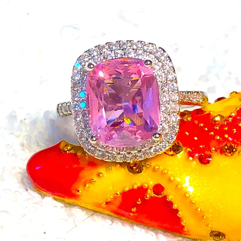 Sterling and pink rhinestone ring NWOT-gorgeous